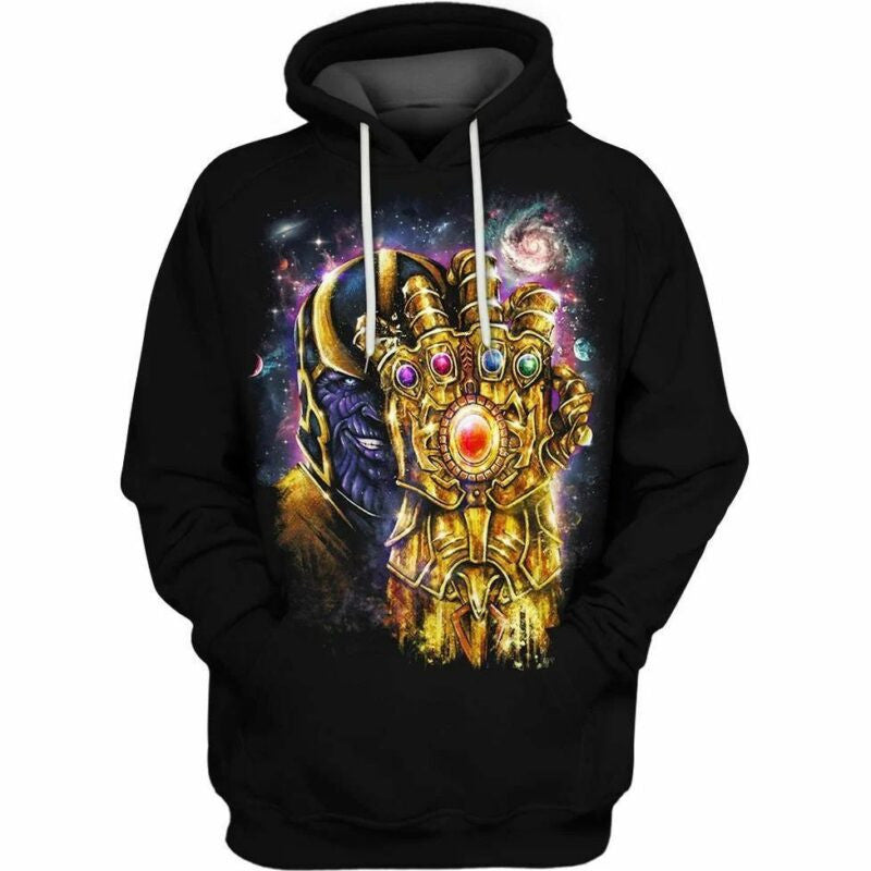 Thanos Infinite Power Over Print 3d Hoodie Zip Hoodie