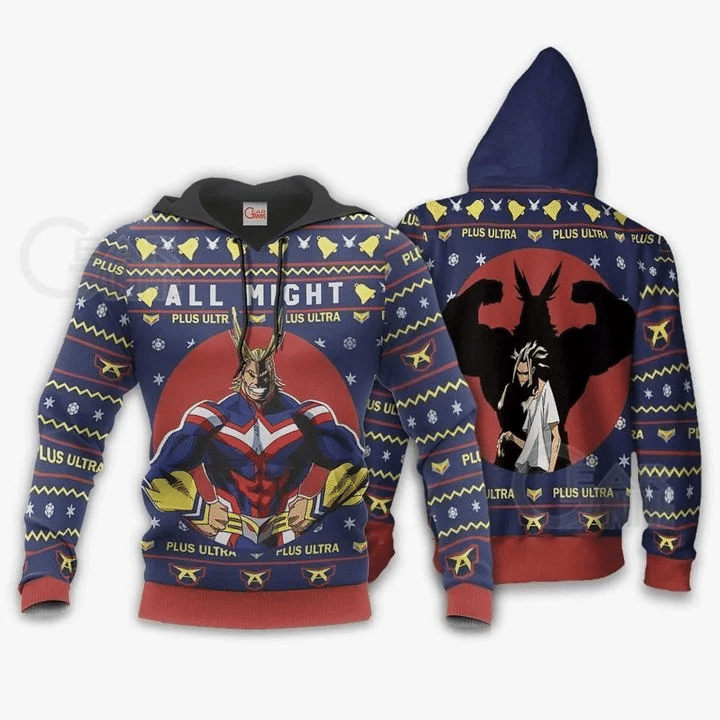 All Might Ugly Christmas My Hero Academia Anime Manga For Men And Women 3d Hoodie Zip Hoodie