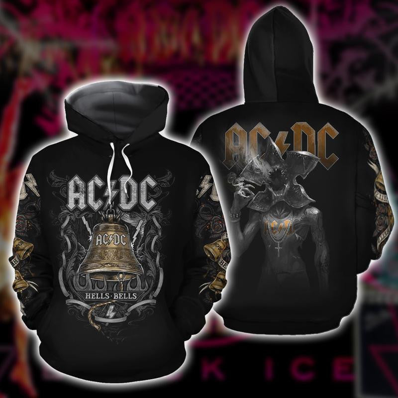 Acdc Band Lover Gift, Ac/dc Hells Bells All Over Print Hoodie