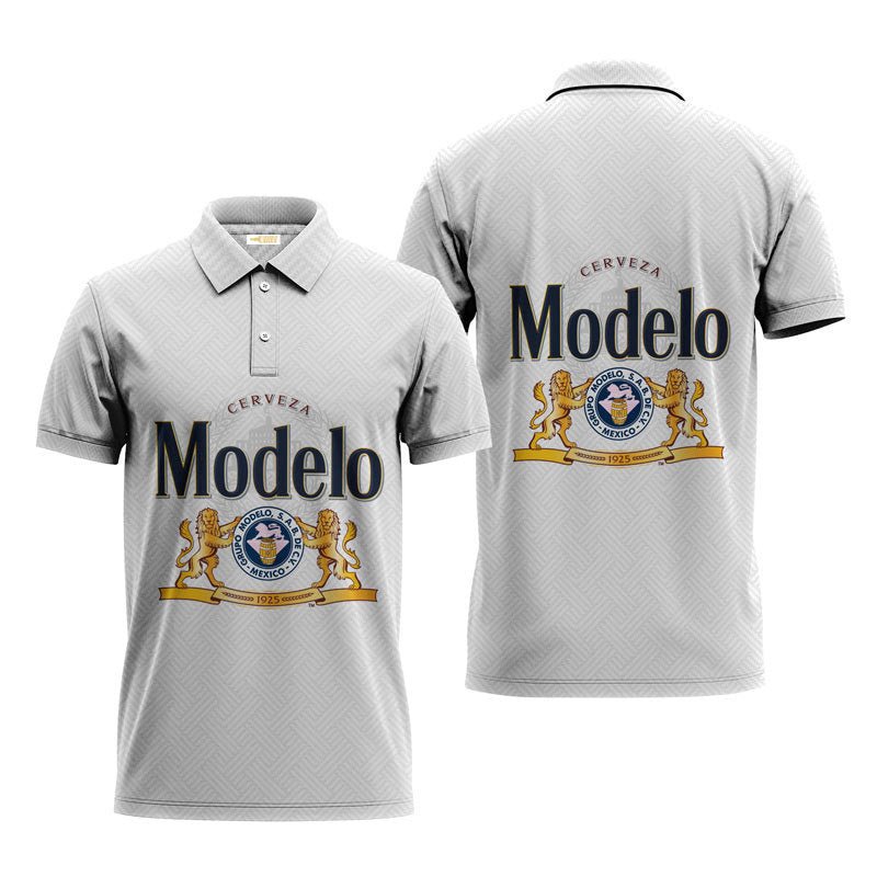 Colorful Modelo Series White Polo Shirt